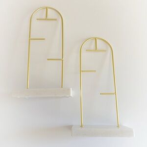 Gold Jewelry Stand with Marble Base